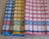 Generous Sized Vintage European Woven Linen Kitchen Dish Towels Home Decor
