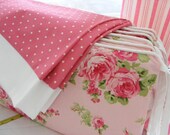 Shabby Chic Pink  Bedding 3 pieces with Bumper Crib Skirt Sheet