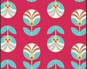 Jeni Baker for Art Gallery, Color Me Retro, Florette in ruby, 1 yard