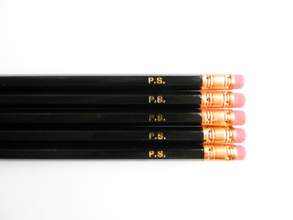 P.S. Pencils- Black & Gold, Set of 6