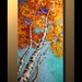 48" ORIGINAL Oil Painting Birch Trees Gallery Quality Palette Knife Ready to Hang  from Paula Nizamas