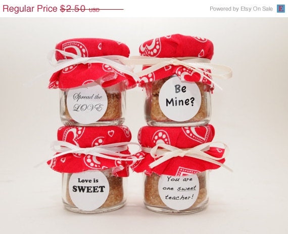 ON SALE 15% off Valentines Jars Homemade and Hand Decorated with Personalized Label Il_170x135