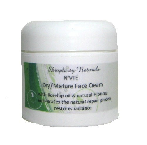 N'VIE Rosehips and Hibiscus Facial Moisturizer  for Dry Mature Skin - 2 oz - Restores skin's radiance and vitality