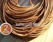 11 yards / 10 meters round 2 mm, natural leather cord, natur, unpaint cow leather cords