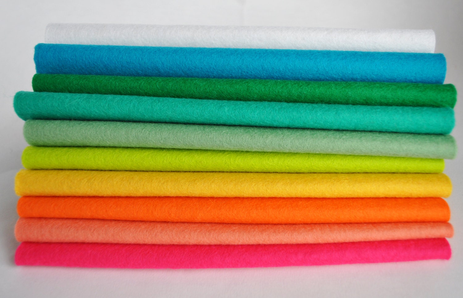 100 Percent Wool Felt Squares - 10 pieces, 20x20cm (8"x8") - 'Colour Pop' colour range