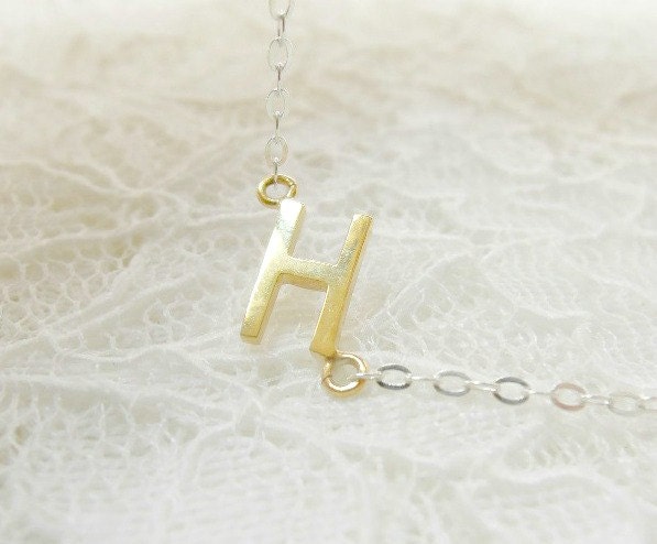 Initial Necklace. Letter Necklace. Personalized Necklace. Sterling silver initial Necklace.