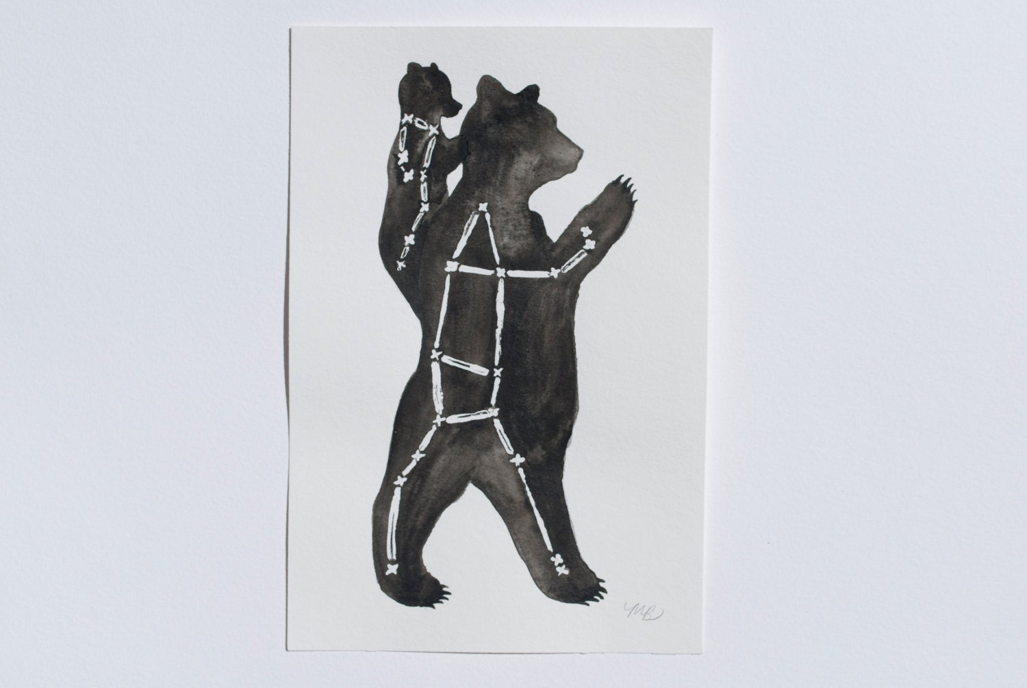Ursa Major and Ursa Minor // The Bears Constellation Original Illustration
