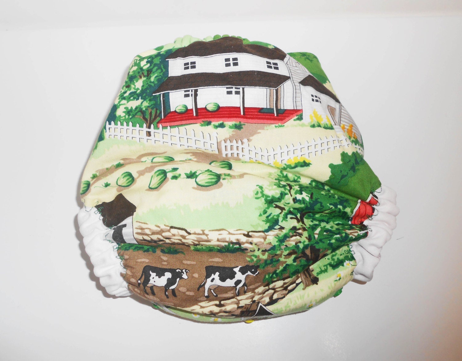 One Size Cloth Diaper - Hidden PUL Pocket Diaper - On the Farm
