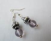 Purple Silver Earrings