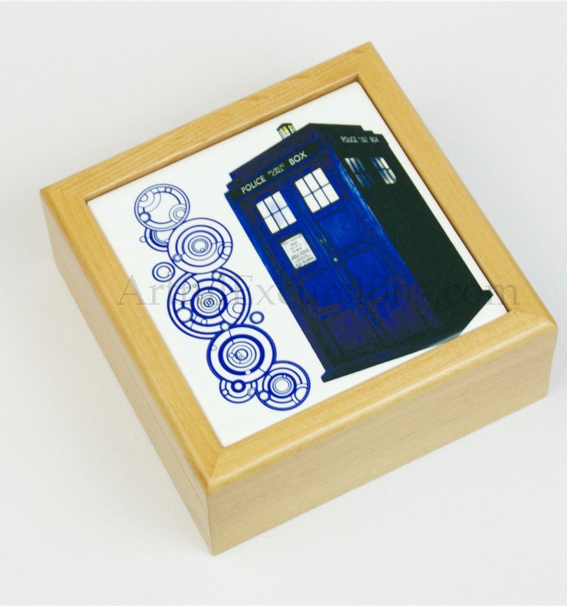 Doctor Who Tardis Box, Dr Who Tardis wooden box, jewelry box, office desk accessory,  Handmade TARDIS Box Science Fiction