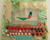 Mixed Media - Buttons - Handmade Paper -  Collage