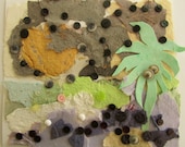 Mixed Media - Handmade Paper - Buttons - Collage