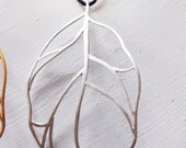 Sterling Silver leaf pendant necklace with handmade rope, Pacific Northwest Collection