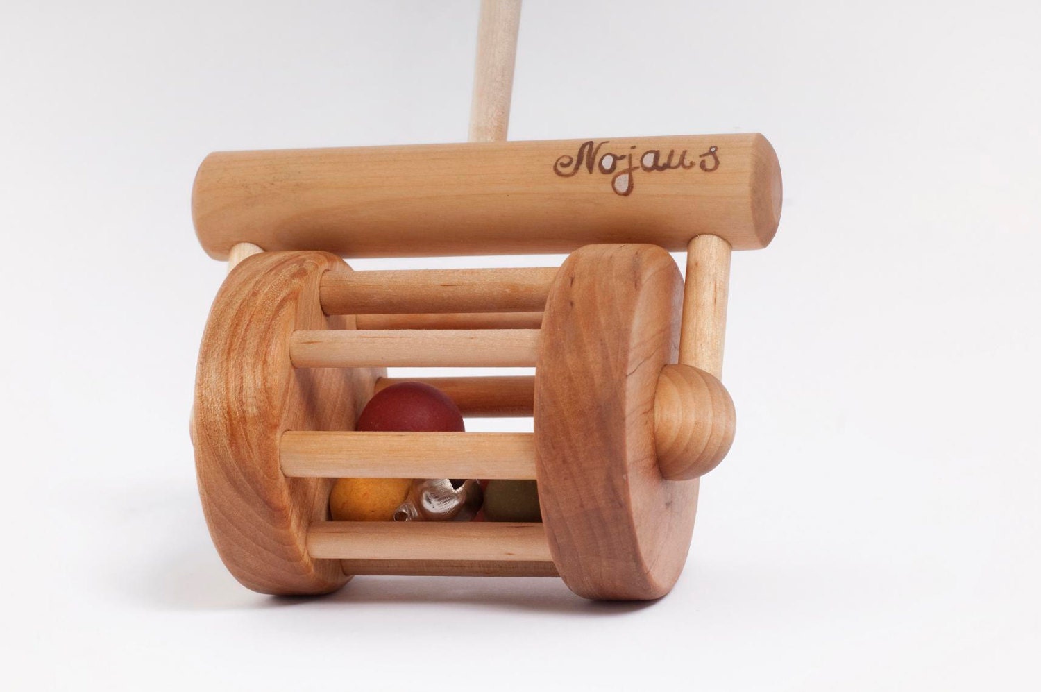 Wooden Toy natural personalized rattle toy