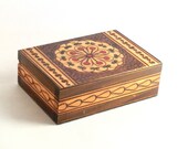 Vintage wooden jewelry box 70s