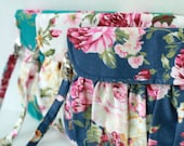 Set of 3 - Bridesmaid gift wedding clutch - rose floral clutch purse
