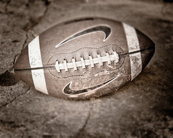 Sports Collections Football Baseball Basketball Restaurant Bar Decor Sepia Vintage Style Discounted Set, (3) 11 x 14 Fine Art Prints