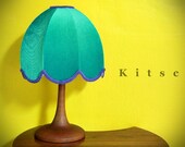 Blue Turquoise velvet hand-made lamp shade (FL002)- SHADE ONLY