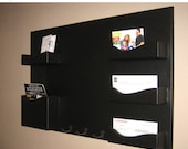 ON SALE Mail Organizer chalkboard OOAK Medium wall mounted pockets and hooks- Ready to Ship