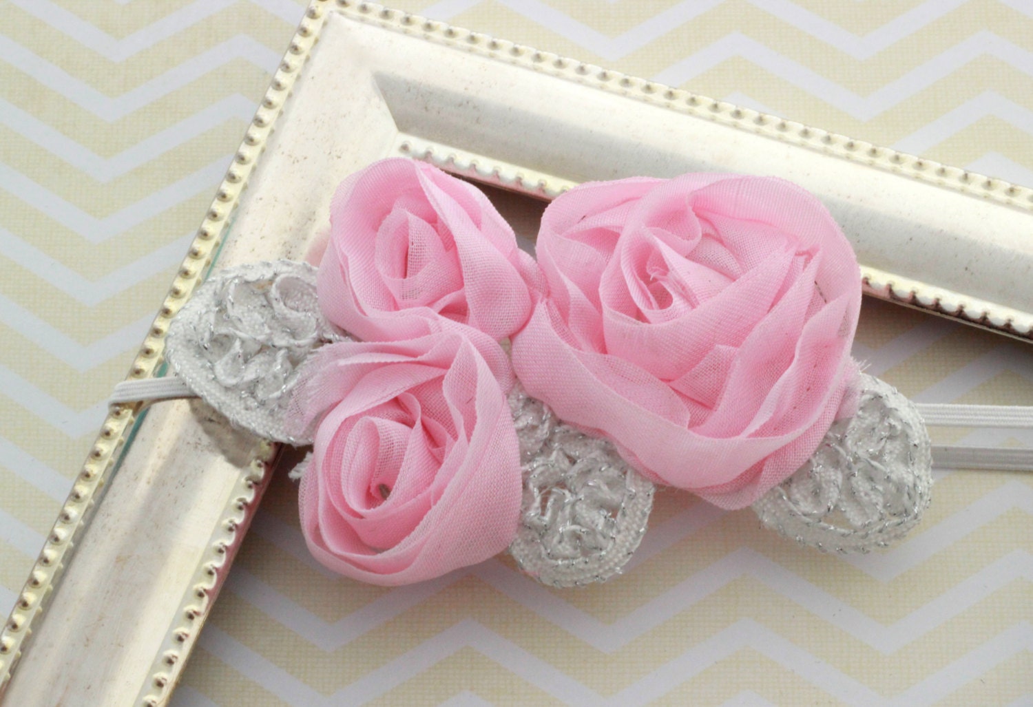 Newborn Headband, Pink Headband, Baby Headband, Pink Headband, Newborn Photo Prop, Bridesmaid Har Clip, Chiffon Flower