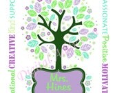 Teacher Appreciation... Personalized Digital Download... Tree of Inspiration... Make into a Print, Scrapbook Page, Stationary