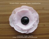 Blush/Light Pink Chiffon Anemone Hair Piece Fascinator  - Wedding Accessory