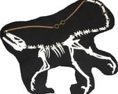 WHITE SKELETAL DINOSAUR Necklace Pendant Velvet Cord Punk Emo