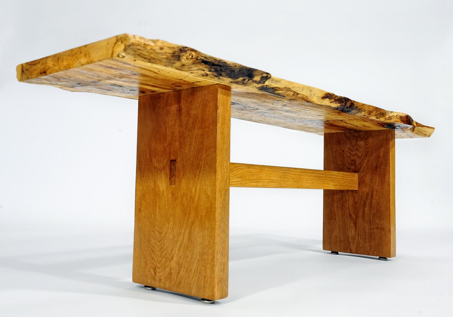 Live edge bench made from Spalted Pecan