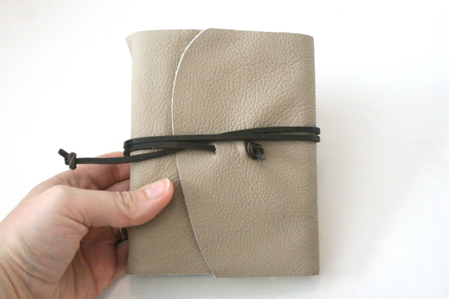 Leather Journal, Light Taupe, Hand-Bound 4.5 x 6 Journal by The Orange Windmill on Etsy