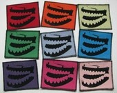 One chatter teeth canvas patch in any color you choose....FREE SHIPPING USA