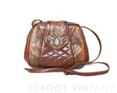 Vintage Gorgeous Genuine Snakeskin Quilted Leather Bag - 80s Sharif
