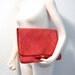 Vintage 80s RED Padded Straw Clutch / Laptop Case