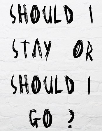 Men T-Shirt "should i stay or should i go" white