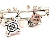 Sniper Sight Target Set of two beaded bangles charm bracelet