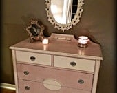 Antique Pink and White Dresser