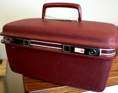 vintage Luggage...  Burgundy SAMSONITE 70s TRAIN CASE suitcase Retro-road trip luv ...