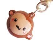 Kawaii Monkey Phone Charm Polymer Clay
