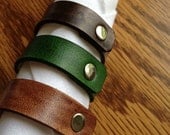 Leather Napkin Rings simple elegant stud custom order Set of 4