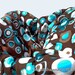 Shopping Cart Cover in Kaleidoscope of Blue & Brown Colors