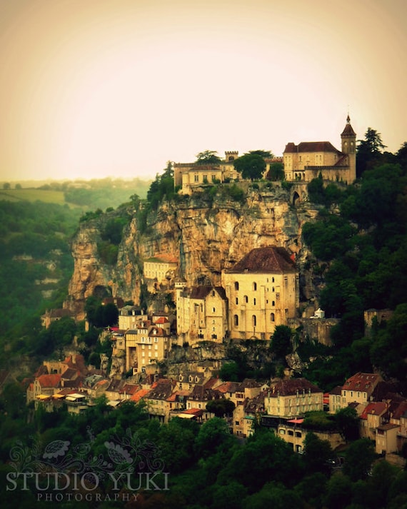 France Photography Dordogne, Fine Art Travel Photo, 8x10, Signed Art Print, Town of Rocamadour - A Long Time Ago (in THIS galaxy)