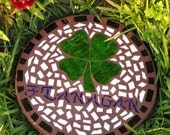 Handmade Stained Glass Mosaic Shamrock Stepping Stone