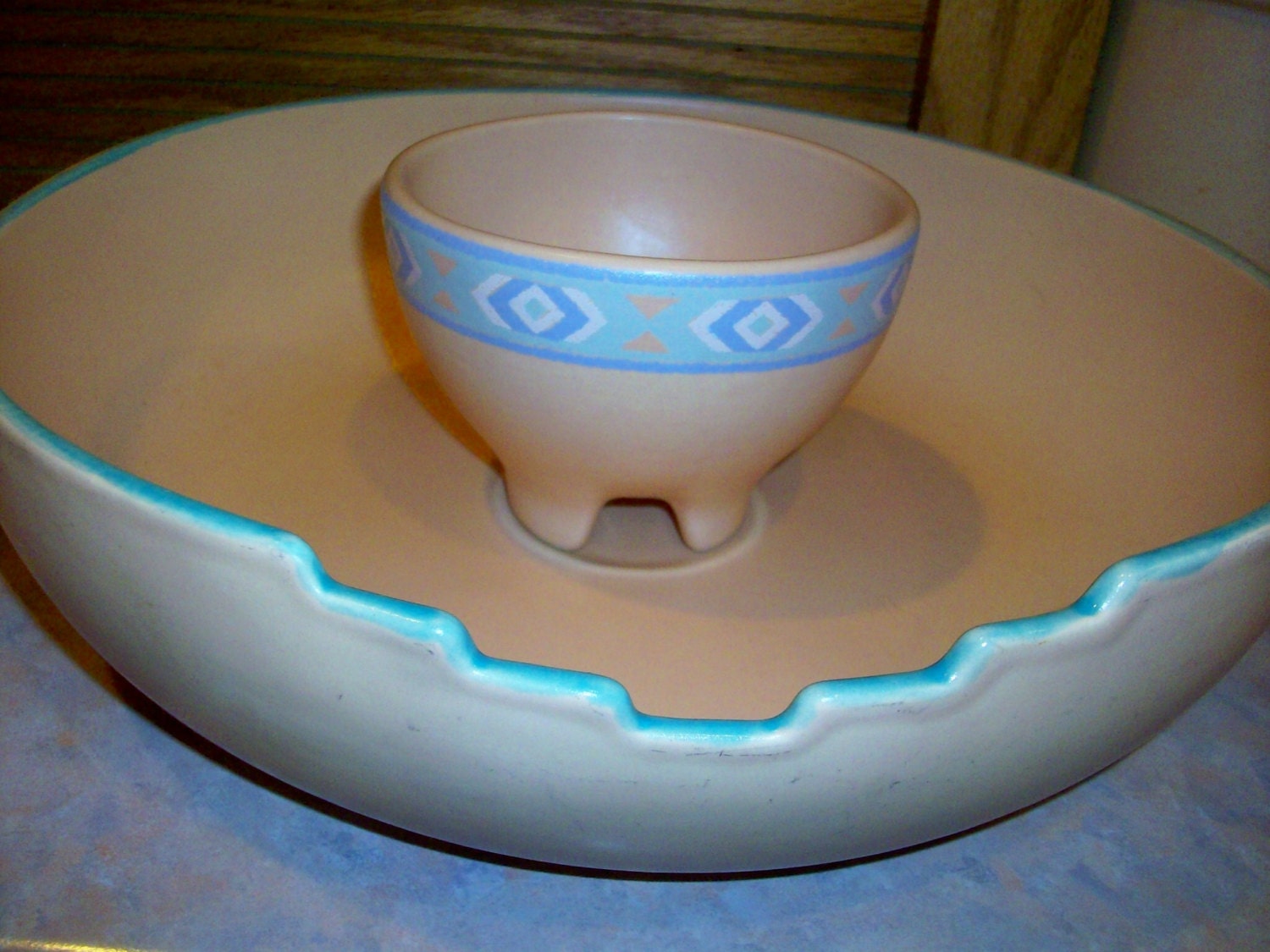 Treasure Craft Southwest Chip and Dip Bowl Set by BabyBoomerRelics