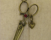 Antique scissors Necklace Valentine Gift for Hair Stylist  Crafter Seamstress under 25