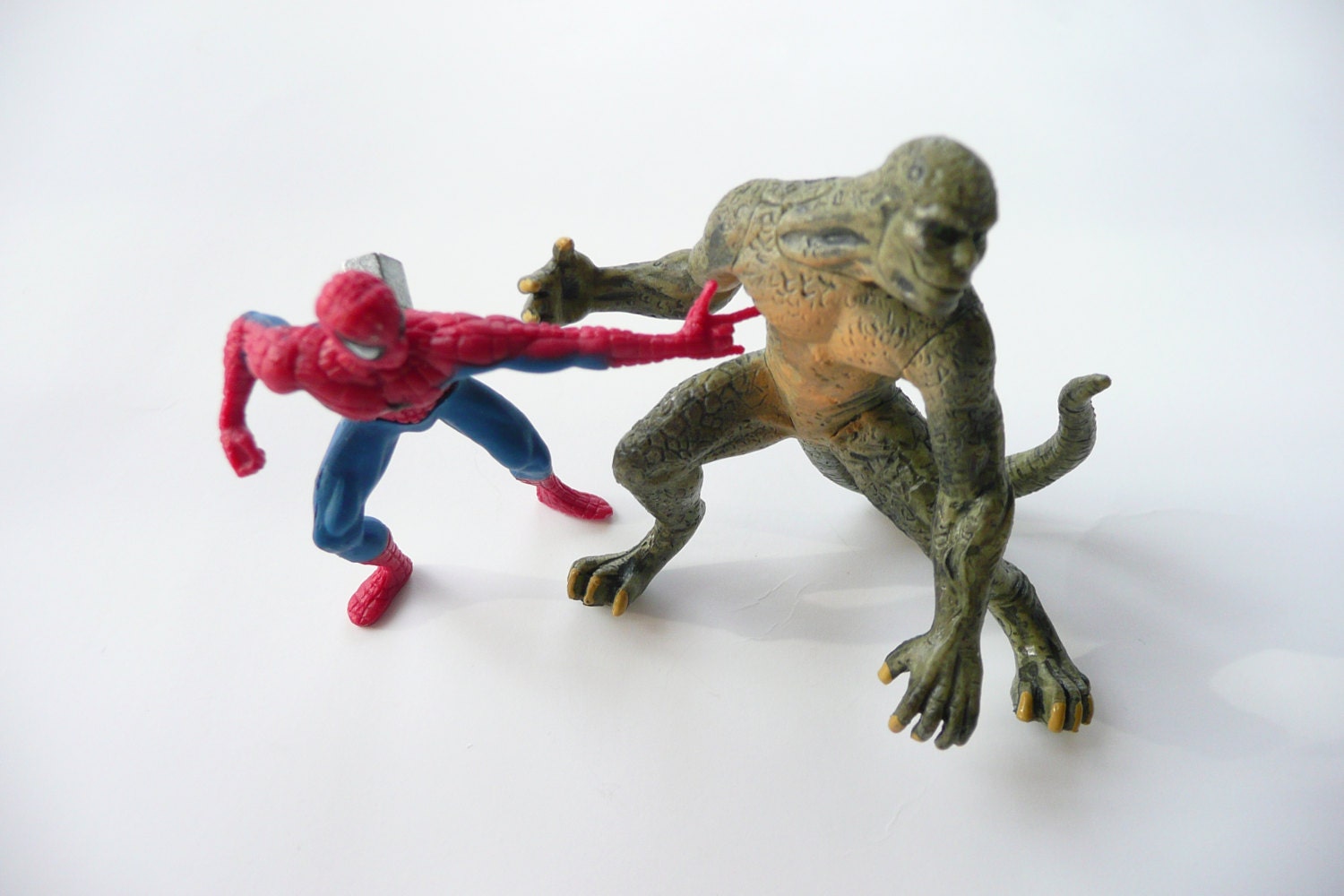 Spiderman Cabinet Knobs - Spiderman and The Lizard - Set of Two - Quirky Knobs for a Kid's Room