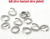 Silver Stainless Steel Open Jump Ring Findings 6mm 500pcs- Ships Immediately from California - F94