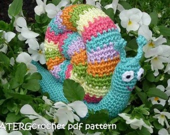 Crochet pdf pattern RAINBOW SNAIL