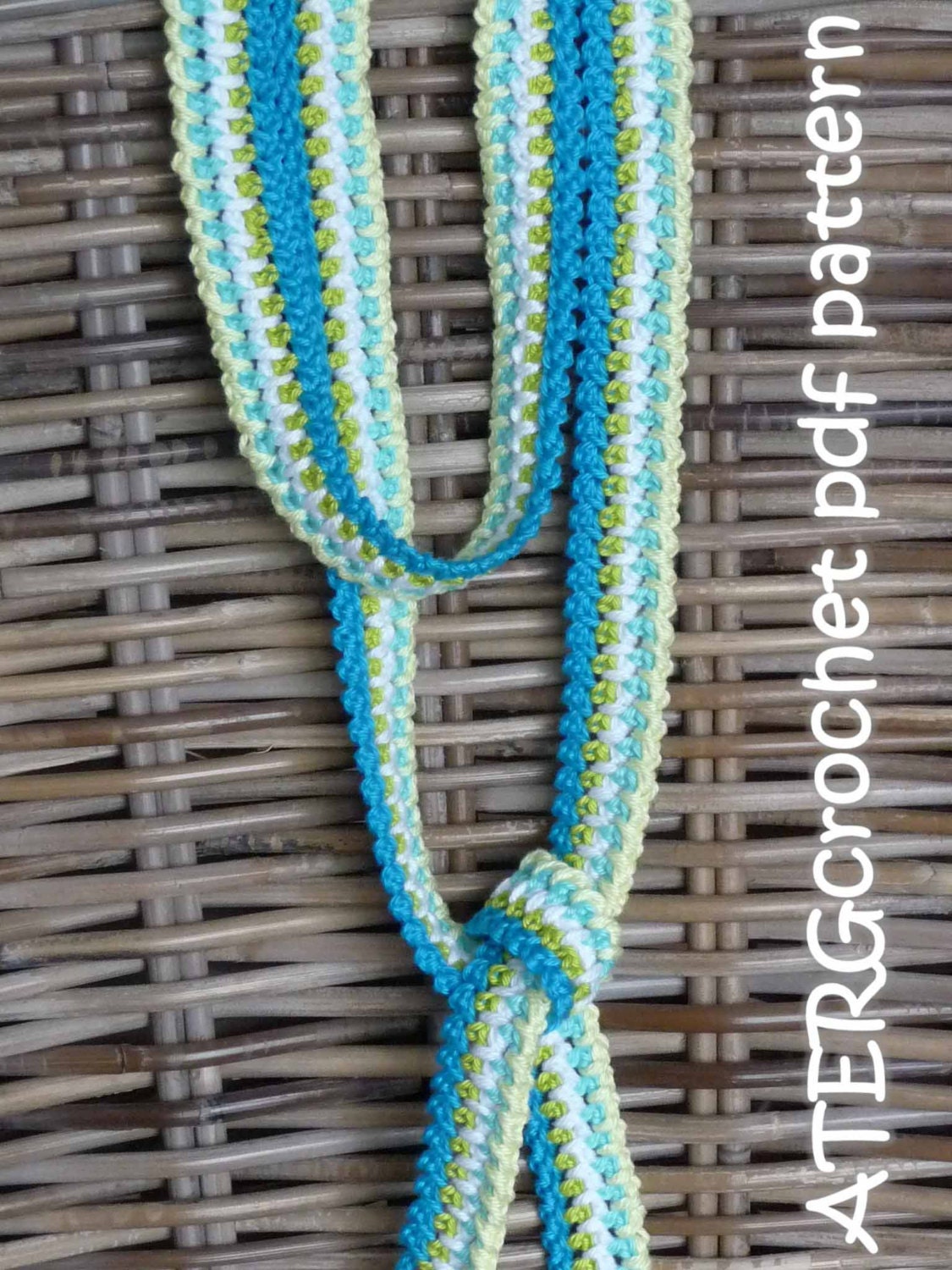 Crochet pattern skinny scarf by ATERGcrochet