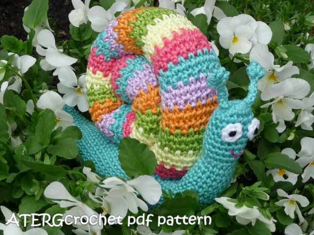 Crochet pdf pattern RAINBOW SNAIL