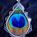 Silver Peacock Lotus pendant with Amethyst and Moonstone gemstones