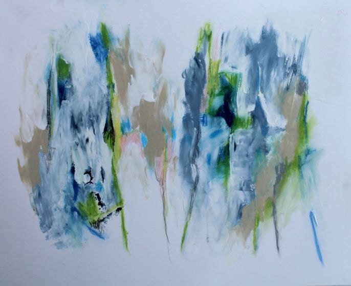 Expressionist Abstract Painting Modern Art "The Rain Comes Down In Sheets"